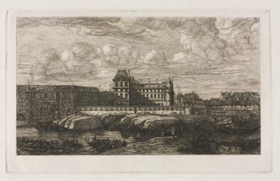 Starý Louvre z obrazu od Zeemana, 1651 od Charles Meryon