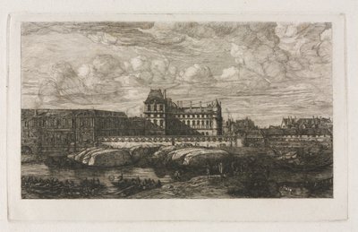 Starý Louvre z obrazu od Zeemana, 1651, 1866. od Charles Meryon
