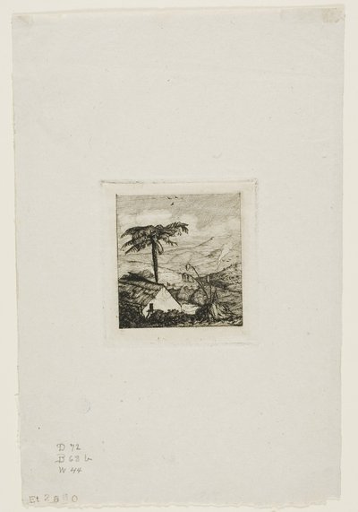 Chalupa starého vojáka, Akaroa, 1845 od Charles Meryon