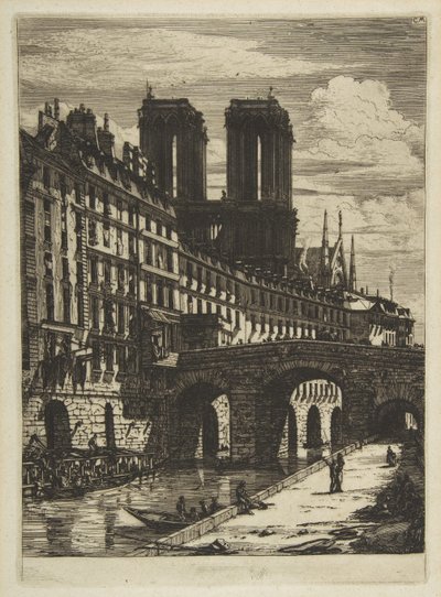 Petit Pont, Paříž od Charles Meryon