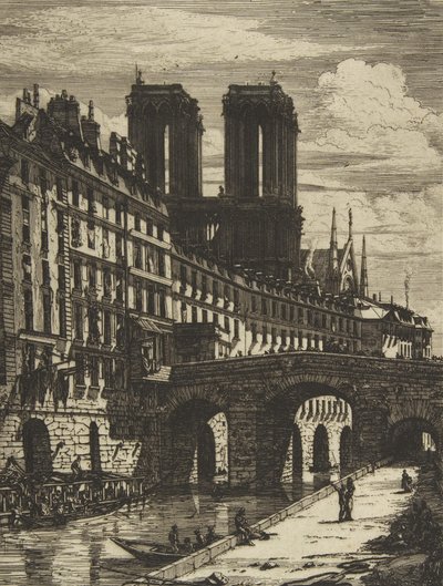 Petit Pont, Paříž, 1850 a později. od Charles Meryon