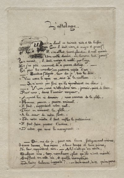 Oráč a jeho kůň. od Charles Meryon