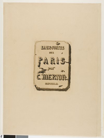 Titulní strana do Eaux-Fortes sur Paris od Charles Meryon