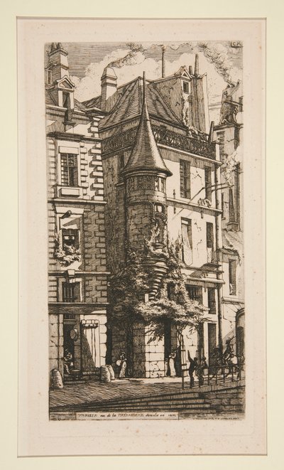 Tourelle, Rue de la Tixeranderie (Dům s věžičkou, rue de la Tixeranderie) od Charles Meryon