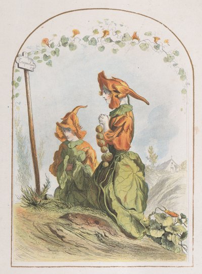 Nasturtium, od Animated Flowers, 1820-70., 1820-70. od Charles Michel Geoffroy