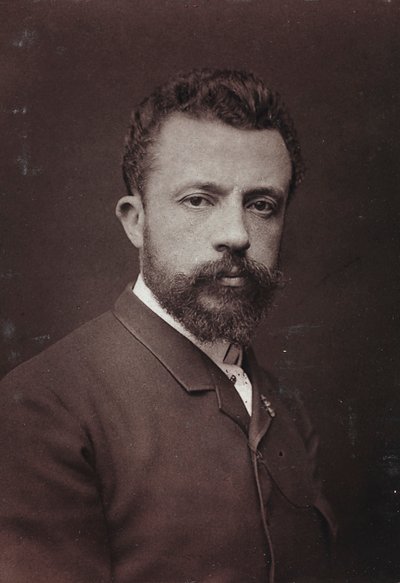 Umělecké a biografické album, 5. ročník, Salon 1885; portrét belgického malíře Évariste Carpentier (1845-1922) od Charles Michelez