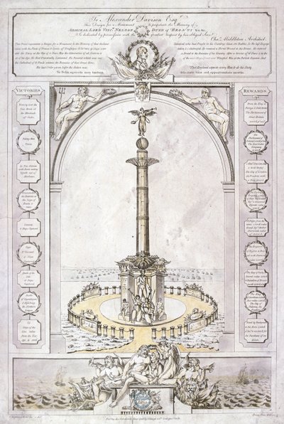 Návrh pomníku admirála lorda Nelsona ve formě sloupu, 1806 od Charles Middleton