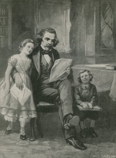 Nathaniel Hawthorne čte svým dětem od Charles Mills Sheldon
