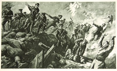 Dobytí německých zákopů v Neuve Chapelle od Charles Mills Sheldon
