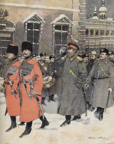 Císař (car) Ruska Alexander III šel do Svatých oficí 1. ledna od Charles Morel