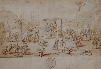 Evropská rasa: Alegorická karikatura o stavu politické Evropy v letech 1738-9, od Charles Mosley