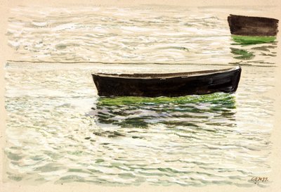 Čluny (bodycolor (hnědá) a akvarel na papíře) od Charles Napier Hemy