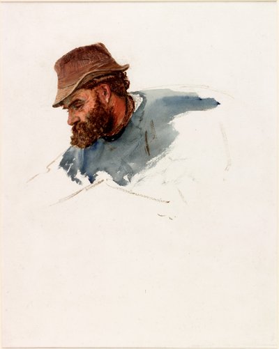 Hlava rybáře (barva těla a akvarel na papíře) od Charles Napier Hemy