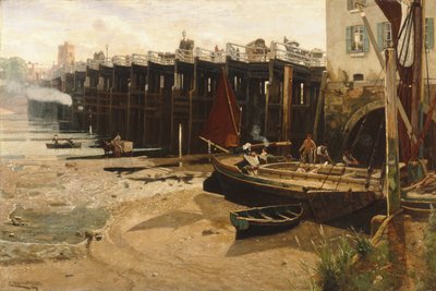 Starý most Putney od Charles Napier Hemy