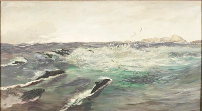 Sviňuchy pronásledující makrely od Charles Napier Hemy