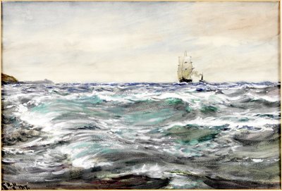 Drsná voda na tyči (akvarel a tělová barva na papíře) od Charles Napier Hemy