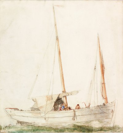 Plachetnice (tužka a akvarel na papíře) od Charles Napier Hemy