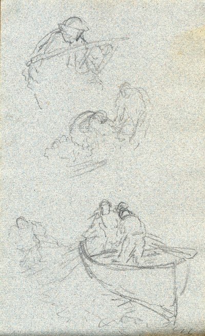 Náčrtník (křída (bílá) a tužka na papíře) od Charles Napier Hemy