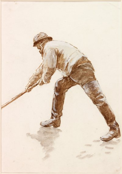 Studie rybáře při práci (bodycolor) od Charles Napier Hemy