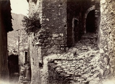 Ulice v Sainte-Agnes poblíž Roquebrune, c. 1865. od Charles Nègre