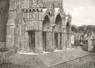 Katedrála v Chartres – Portico du Midi XII. století, c. 1854, vytištěno ca. 1857. od Charles Nègre