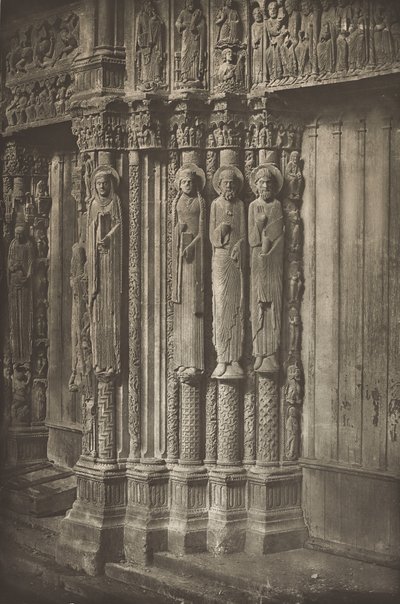 Katedrála v Chartres. Pravé dveře královského portálu, West Side, XII. století od Charles Nègre