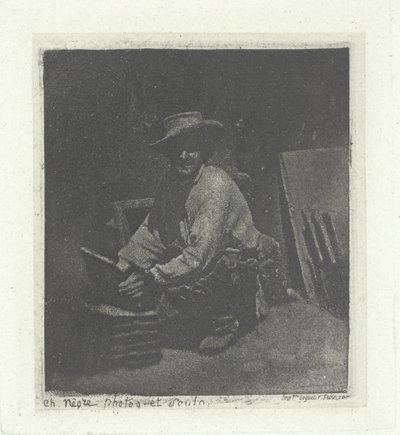 Kneeling Mason, únor-březen 1854, vytištěno 1982. od Charles Nègre