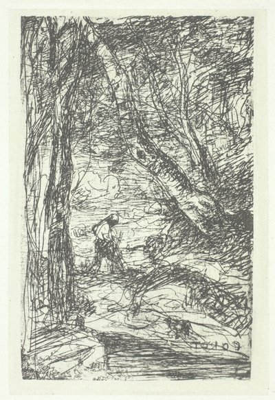 Le bucheron, možná 1857, vytištěno 1982. od Charles Nègre