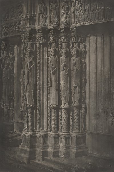 Deska XIII Katedrála v Chartres, Sochy Sloupce centrálních dveří portálu..., 1855. od Charles Nègre