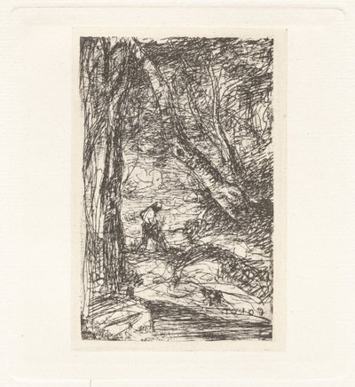 Planche XI - Le Bûcheron (Deska XI - Dřevorubec),c. 1857 (tisk) od Charles Nègre