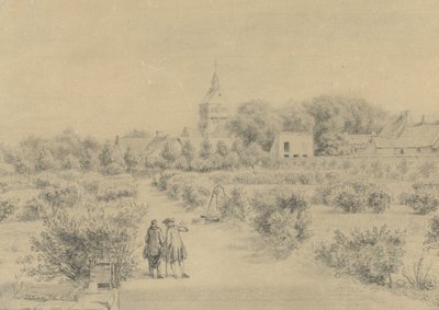 Pohled na vesnici Marigny Pohled na Clocher a část vesnice Marigny ze Salon du Château (název na objektu) od Charles Nicolas Cochin (II)