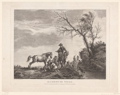 Cestující během mezipřistání Nehoda plavby. (název na objektu) od Charles Nicolas Cochin (II)