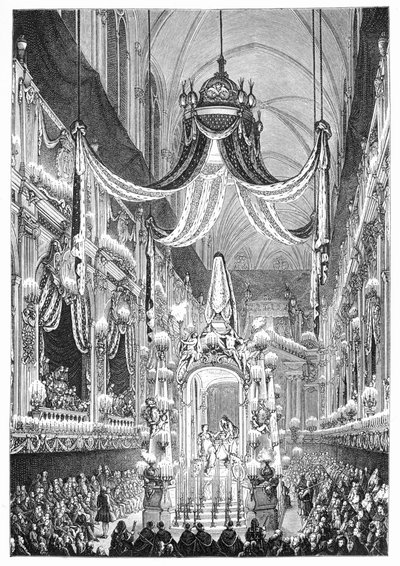 Pohřeb v Notre Dame, Paříž, 1746, 1885. od Charles Nicolas Cochin