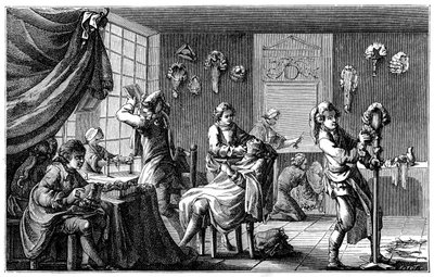 The Barbers Boutique, 1885. od Charles Nicolas Cochin