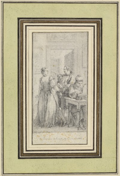 Osmý den, první příběh, Madonna Ambruogia dává svému manželovi dvě stě florinů, které jí dal Gulfardo jako platbu za její přízeň od Charles Nicolas Cochin II