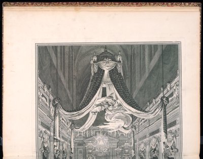 Pohřeb Alžběty Terezie Lotrinské, královny Sardinie, v kostele Notre Dame v Paříži 22. září 1741 od Charles-Nicolas Cochin the younger
