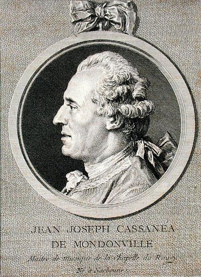 Jean Joseph Cassanea de Mondonville (1711-72) vyrytý Augustinem de Saint-Aubin (1736-1807) 1768 (rytina) od Charles Nicolas II (after) Cochin