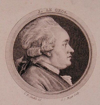 Portrét Josepha Le Grose (1739-93) vyrytý Simonem Charlesem Migerem (1736-1820) (rytina) od Charles Nicolas II (after) Cochin
