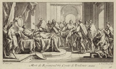 Smrt Raymonda VI., hraběte z Toulouse od Charles Nicolas II Cochin