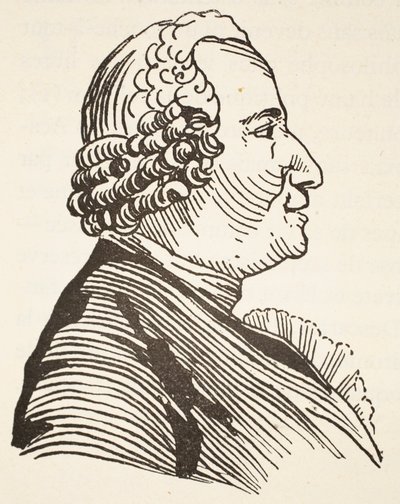 Diderot, kopie Boris Mestchersky (zemř. 1957), ilustrace z "Histoire de la Nation Francaise", Sciences, svazky I a II, autor Gabriel Hanotaux (1853-1944), 1924. od Charles Nicolas II Cochin