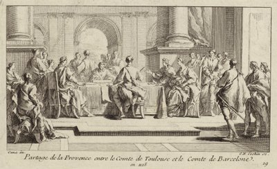 Rozdělení Provence mezi hrabata z Toulouse a Barcelona, 1125 od Charles Nicolas II Cochin