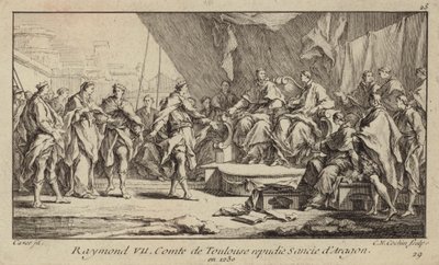 Raymond VII, hrabě z Toulouse, zavrhl svou manželku Sanchu Aragonskou od Charles Nicolas II Cochin