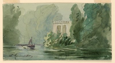 Imaginární krajina od Charles Nicolas Ransonnette
