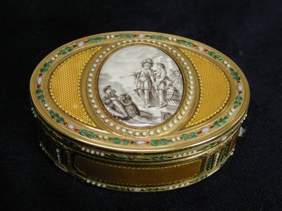 Tabatěrka s miniaturou zobrazující odchod Telemacha z Egypta, 1780-81. od Charles Ouizille
