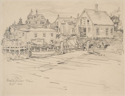 Boothbay Harbor, Maine, 1923 (grafit na papíře) od Charles P. Reiffel