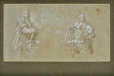 dvě studie urozených mužů (kresba) od Charles Parrocel