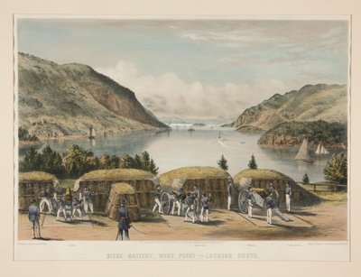 Obléhací baterie, West Point - Pohled na sever od Charles Parsons