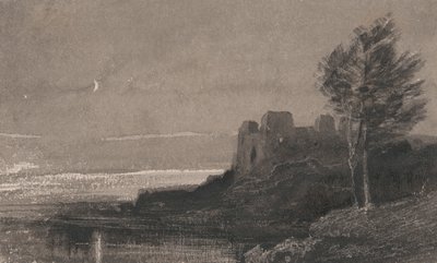 Hrad na břehu za měsíčního svitu od Charles Parsons Knight