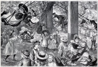 Dětská tělocvična pod širým nebem v Battersea Park v Londýně - 1898 - nakreslený ze života Paulem Renouardem od Charles Paul Renouard