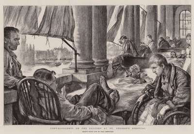 Rekonvalescenti na balkóně v nemocnici svatého Tomáše od Charles Paul Renouard